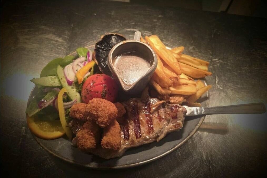 Steak served at the pub